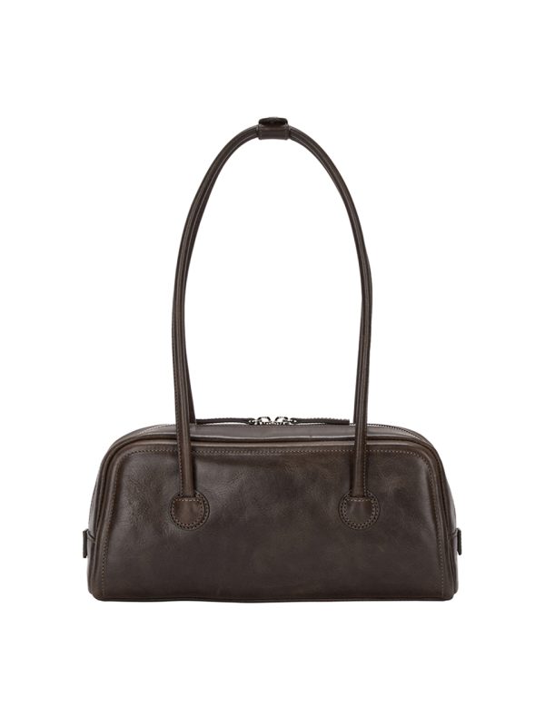 Margesherwood Soft Baguette Bag Washed Brown Pull Up - Image 2